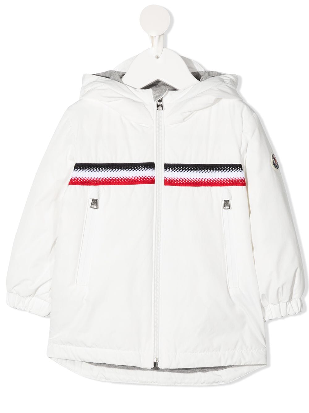 Moncler Enfant stripe-embroidered zip-up Jacket - Farfetch