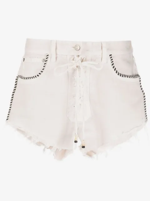 Alanui fringed denim shorts