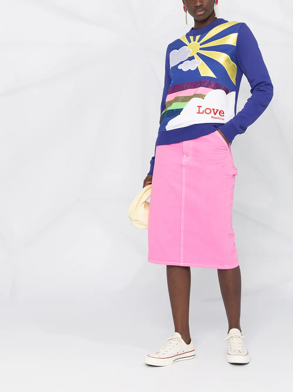 фото Love moschino толстовка с круглым вырезом и логотипом