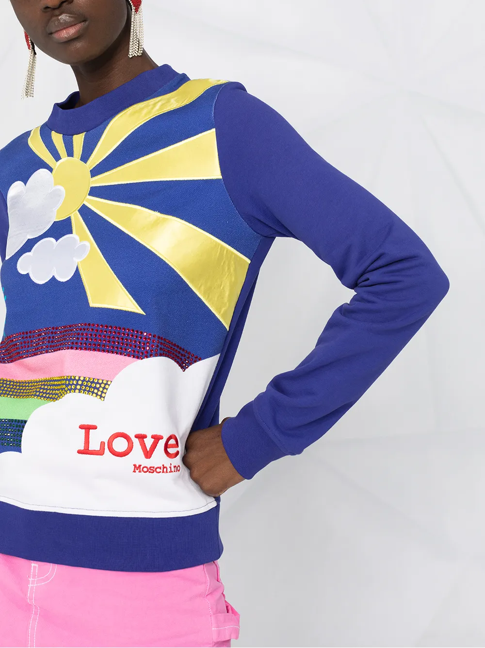 фото Love moschino толстовка с круглым вырезом и логотипом