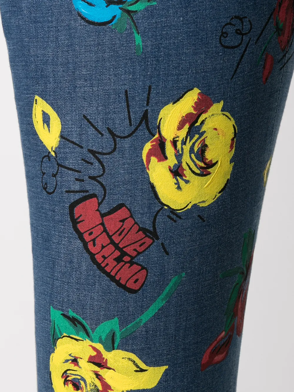 фото Love moschino джинсы скинни с цветочным принтом