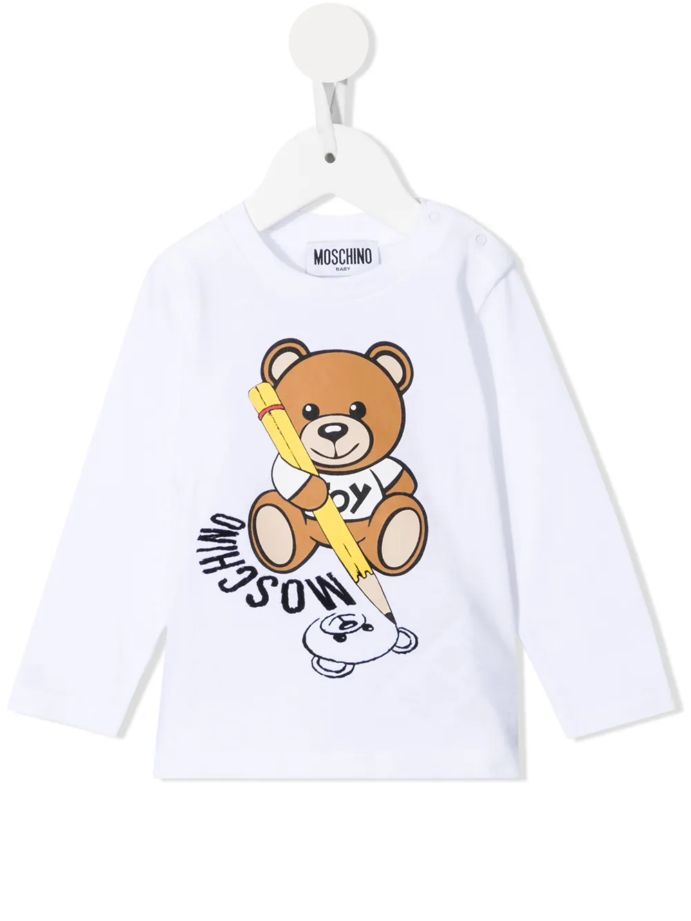 фото Moschino kids футболка teddy bear с длинными рукавами