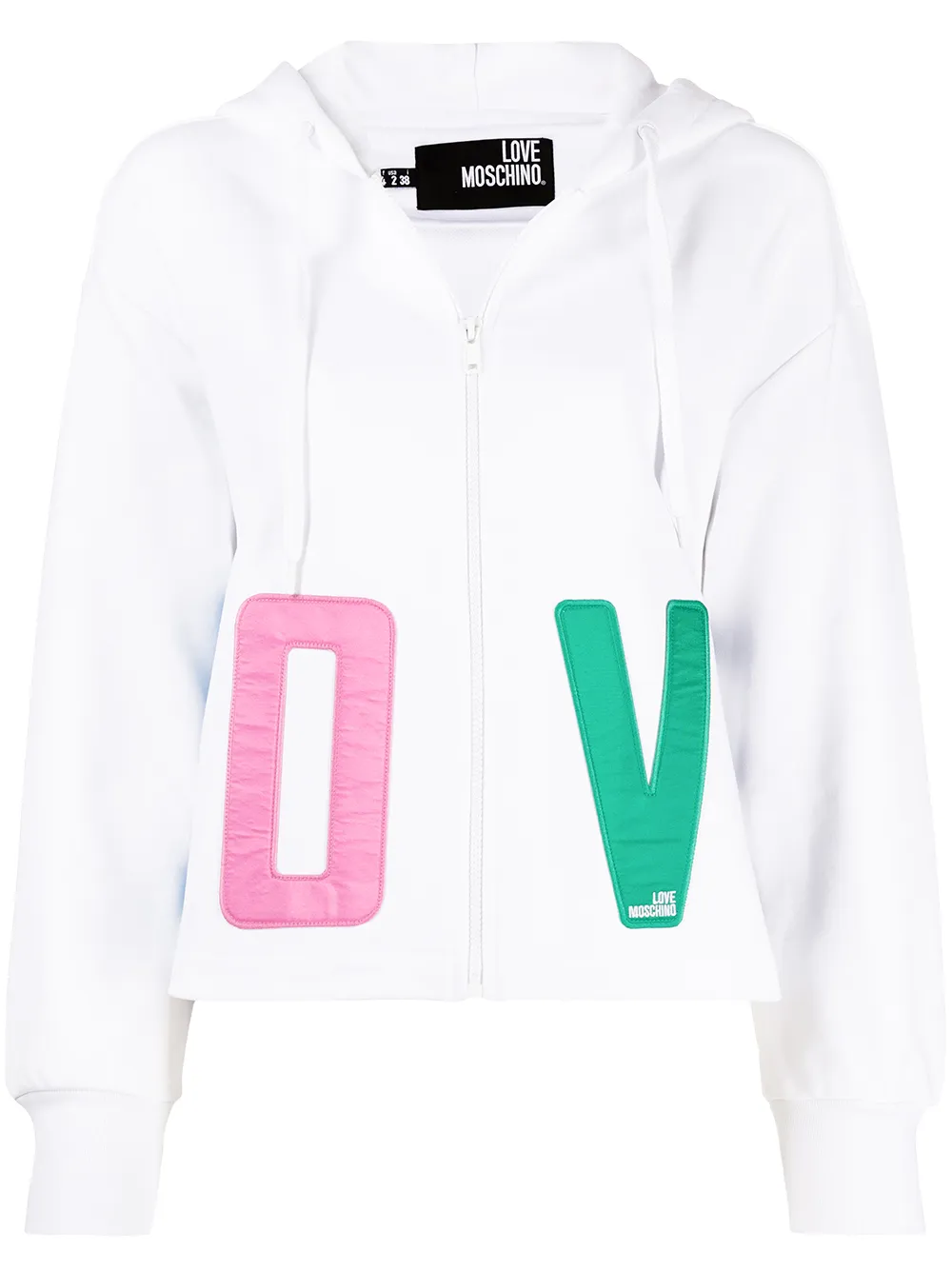 фото Love moschino embroidered-love cotton hoodie