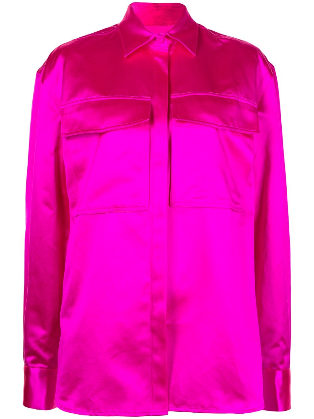 Alex Perry Duchesse Satin Boxy Shirt In Pink