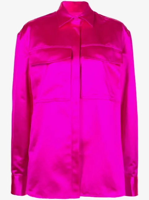Alex Perry Duchesse satin boxy shirt