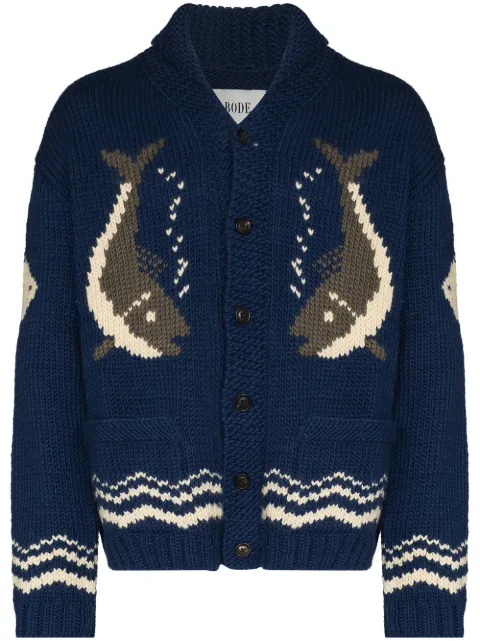 Shop BODE River Fish V-neck cardigan 