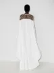 Carolina Herrera pearl-embellished cape gown