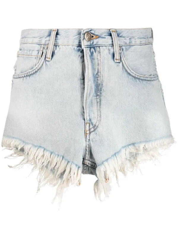 fringed denim shorts