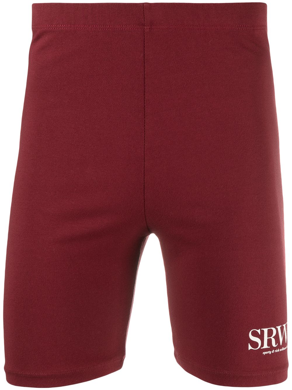 

Sporty & Rich East Side Biker-print stretch-cotton shorts - Red