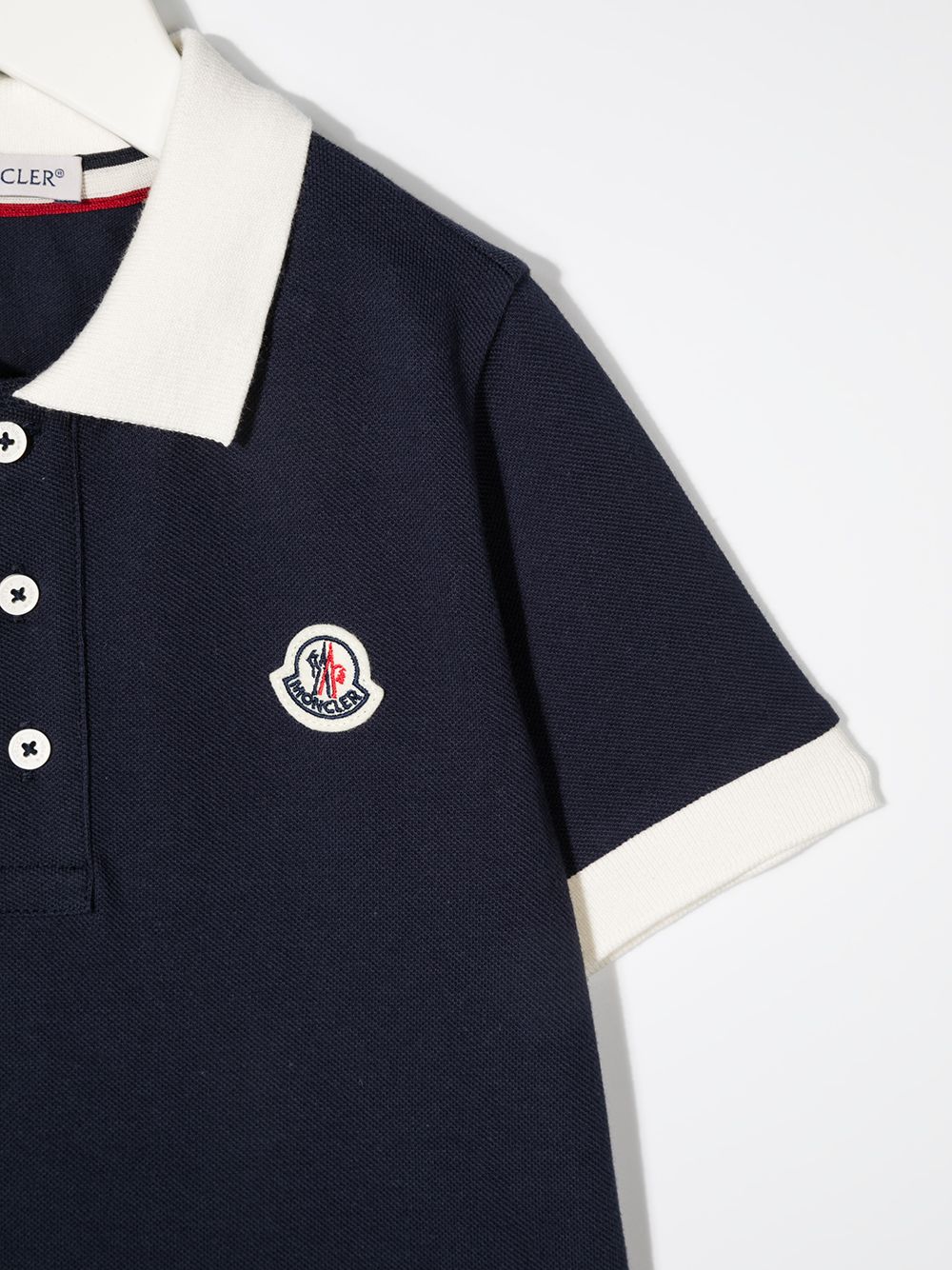 фото Moncler enfant рубашка поло с нашивкой-логотипом