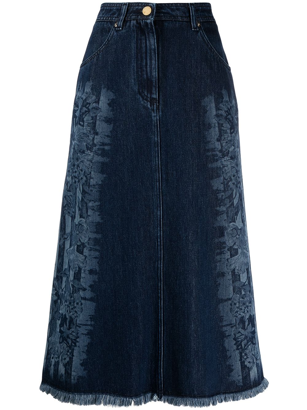 фото Alberta ferretti джинсовая юбка с цветочным принтом