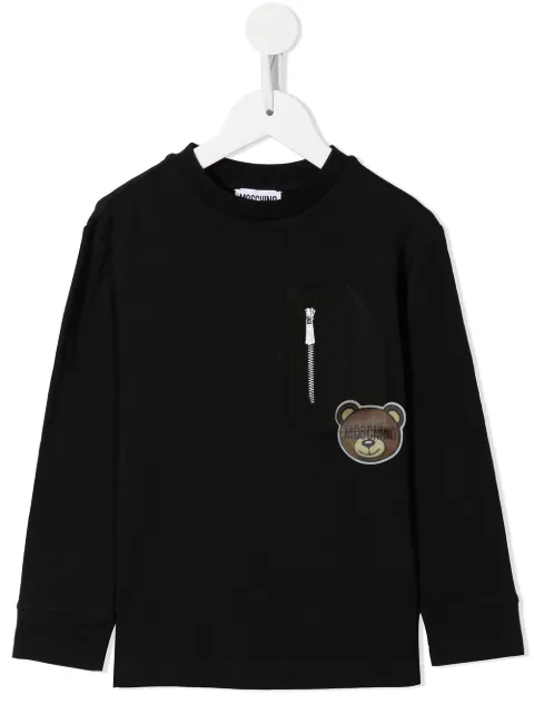Moschino Kids playera con parche Teddy Bear