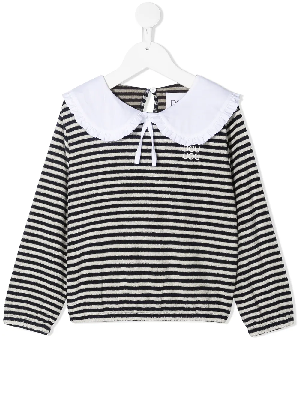Douuod Kids полосатый джемпер с воротником Питер Пэн