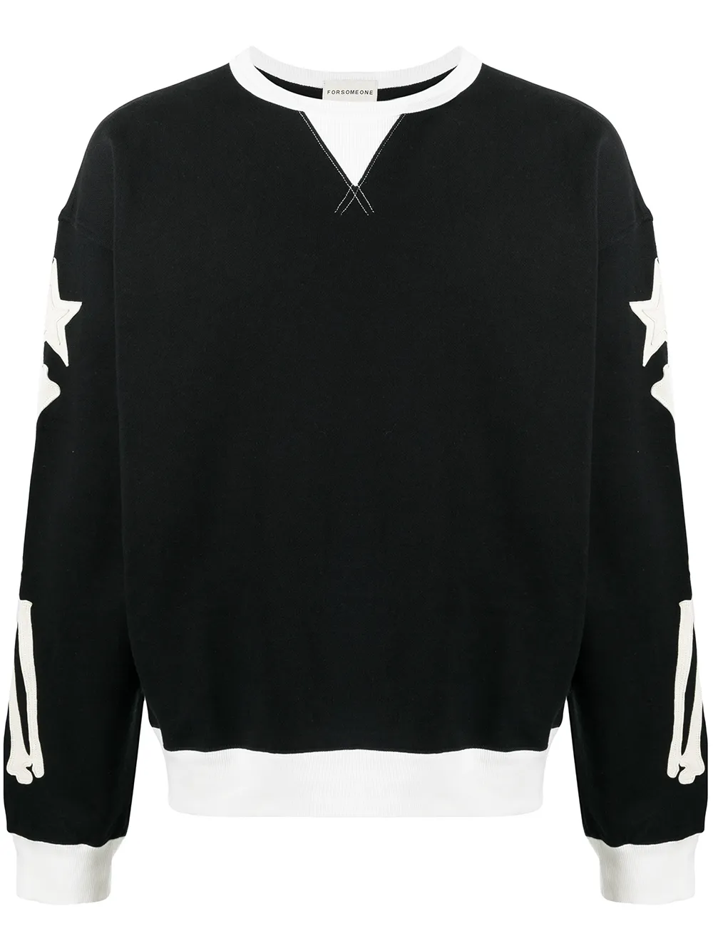 

poggys box bone patchwork jumper - Black