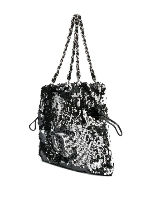 chanel black sequin bolsa