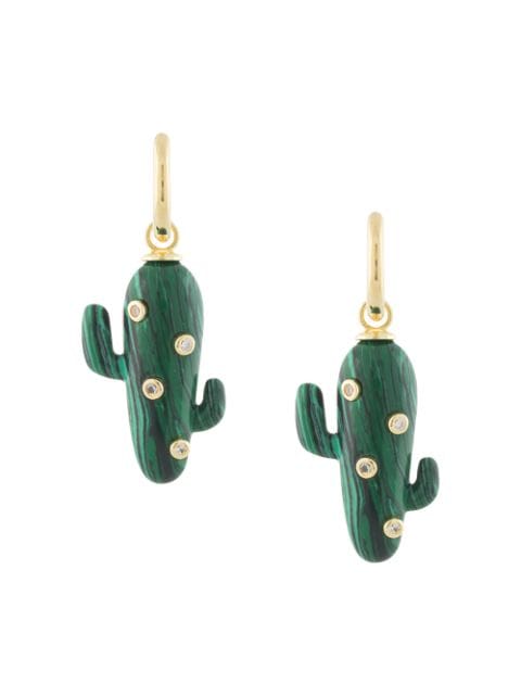 Eshvi cactus-pendant hoop earrings 