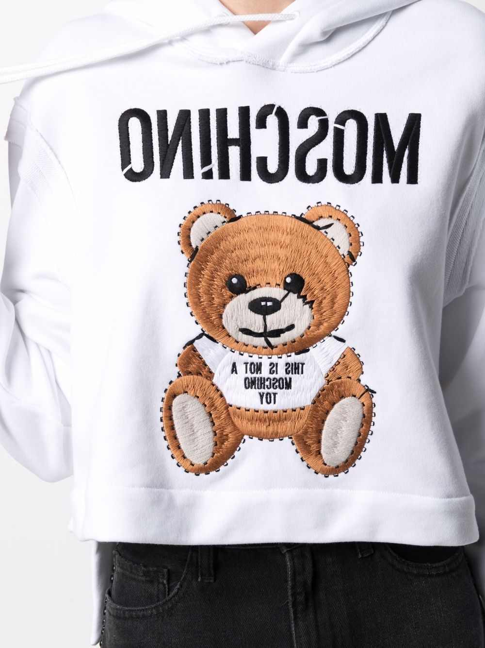 фото Moschino укороченное худи с вышивкой