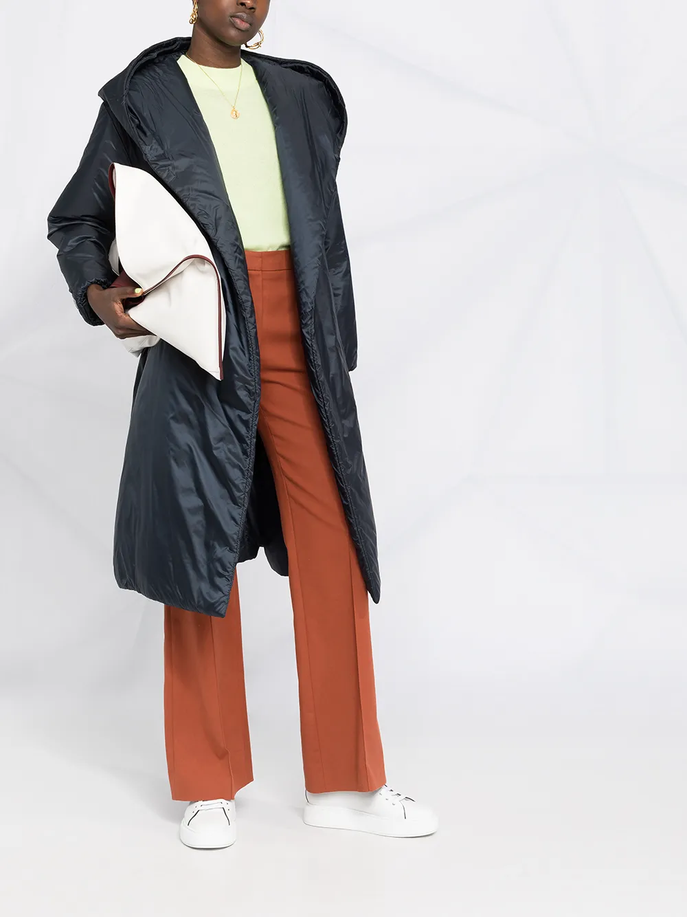 Max Mara Mantel met dubbele rij knopen Blauw