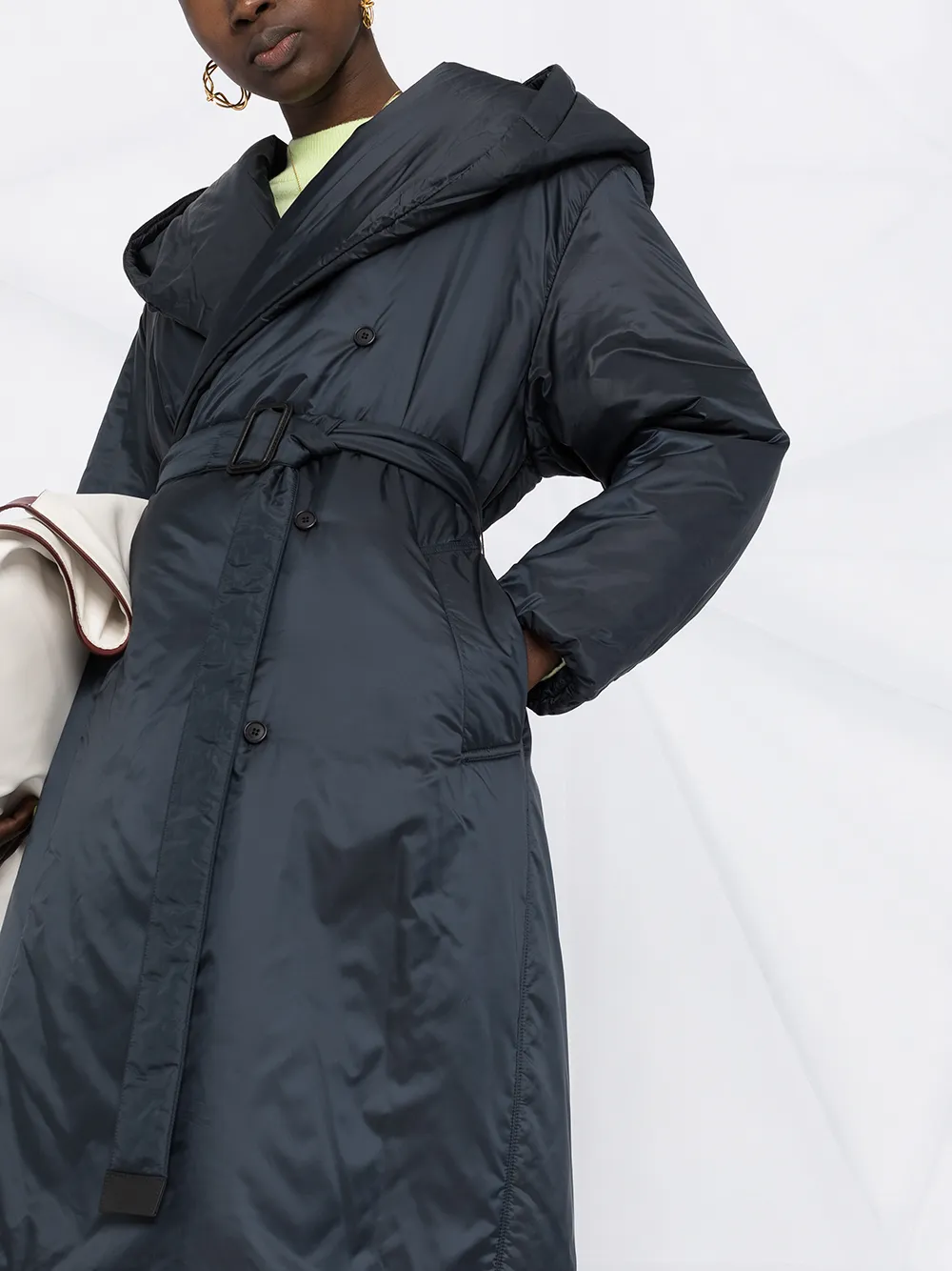 Max Mara Mantel met dubbele rij knopen Blauw