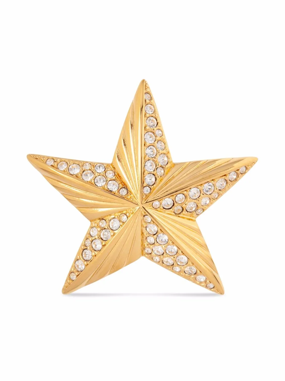 

Susan Caplan Vintage broche Swarovski con motivo de estrella 1990 - Dorado