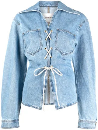 denim lace up shirt