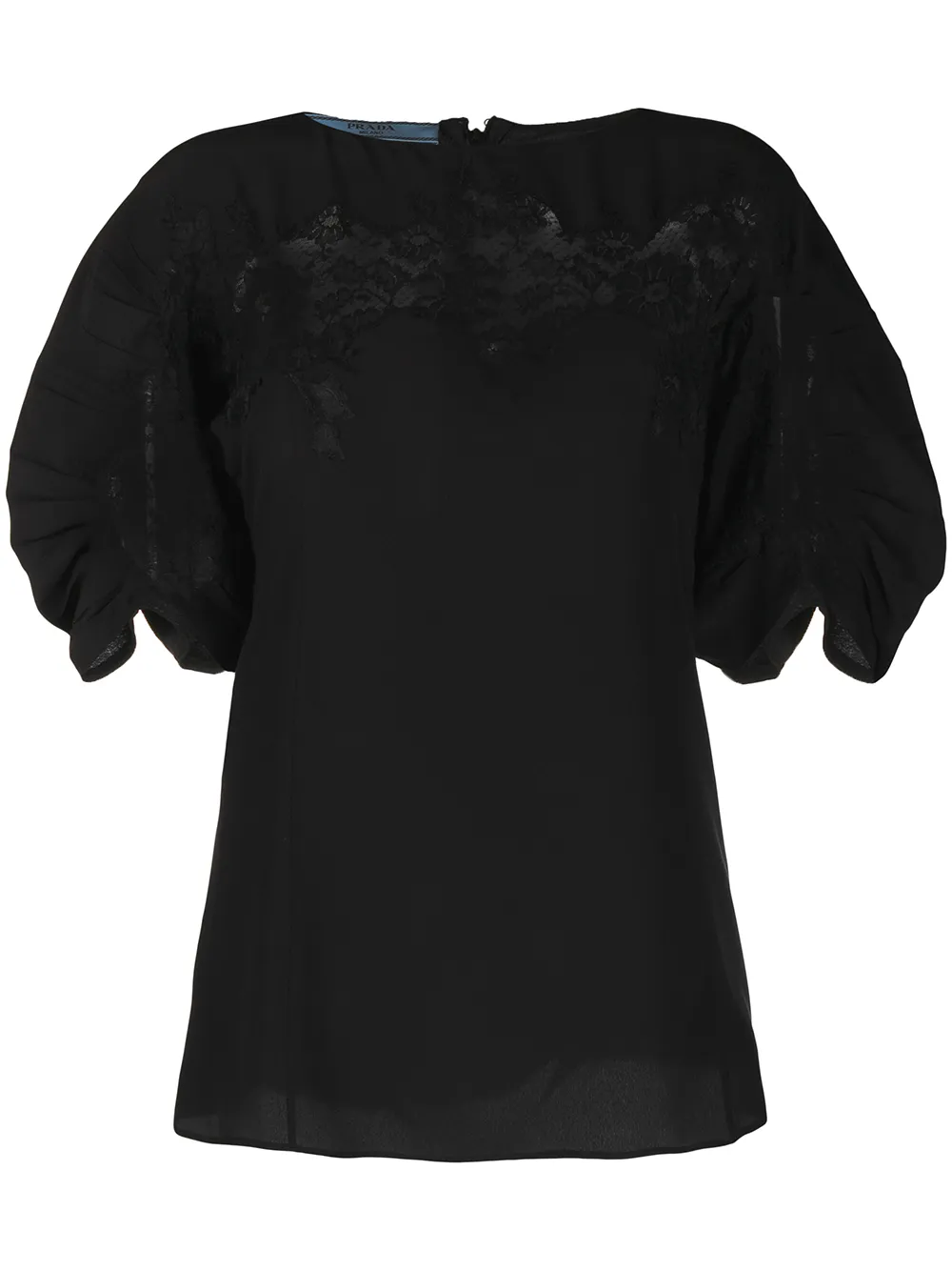 Prada lace-panel silk blouse | Black | Image 1