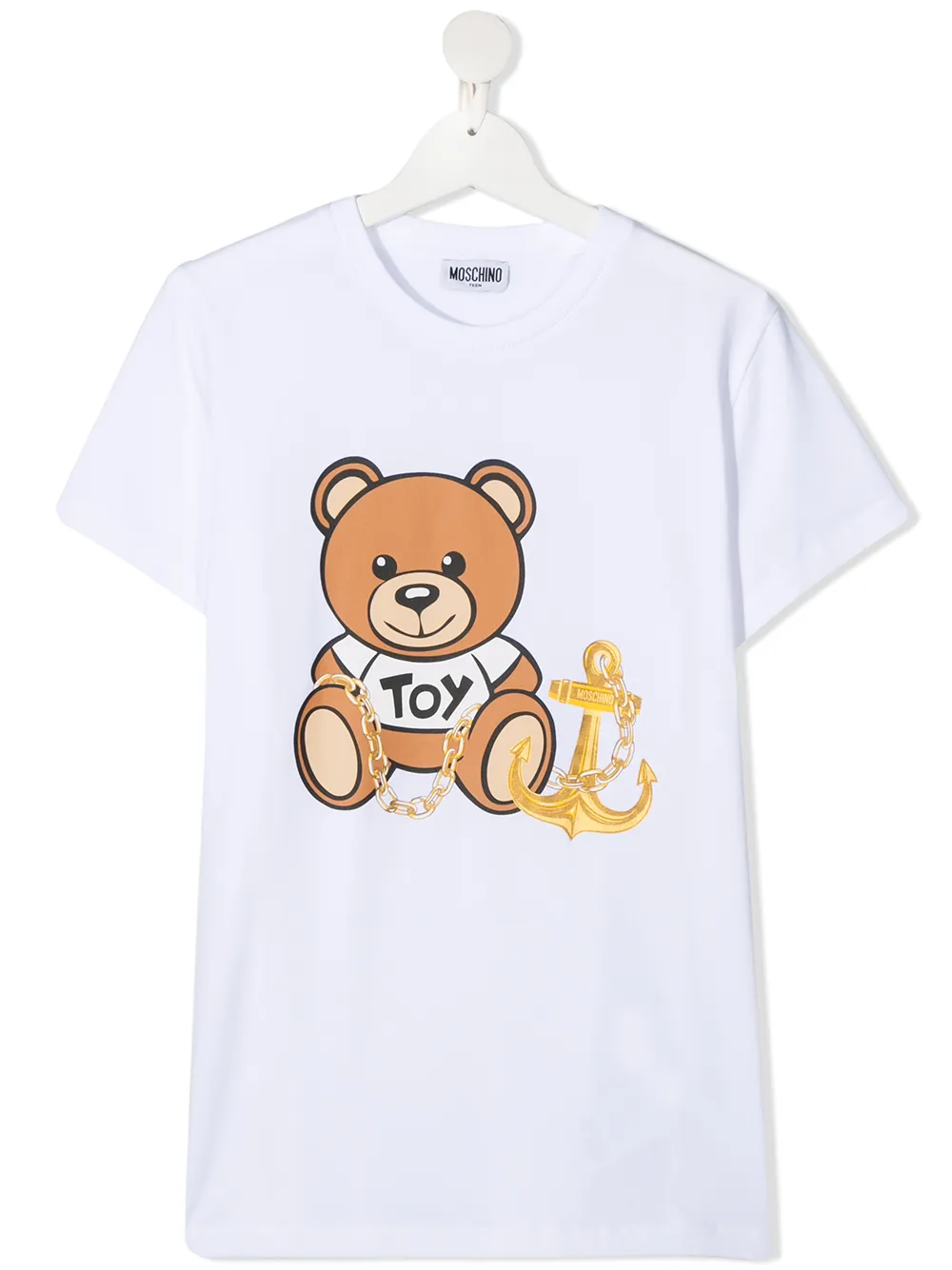 фото Moschino kids футболка toy bear anchor