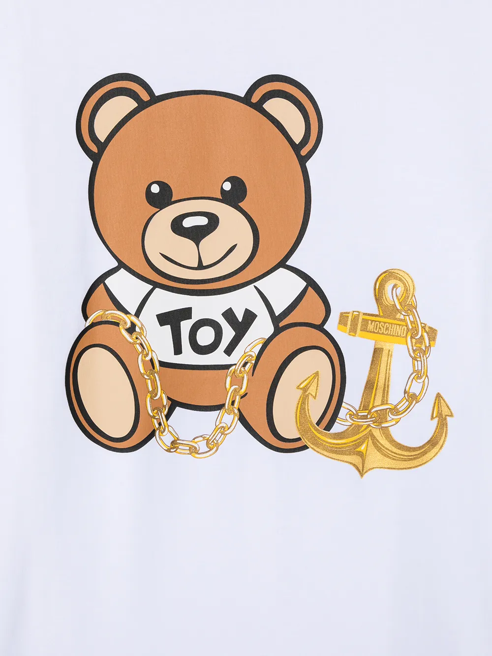 фото Moschino kids футболка toy bear anchor