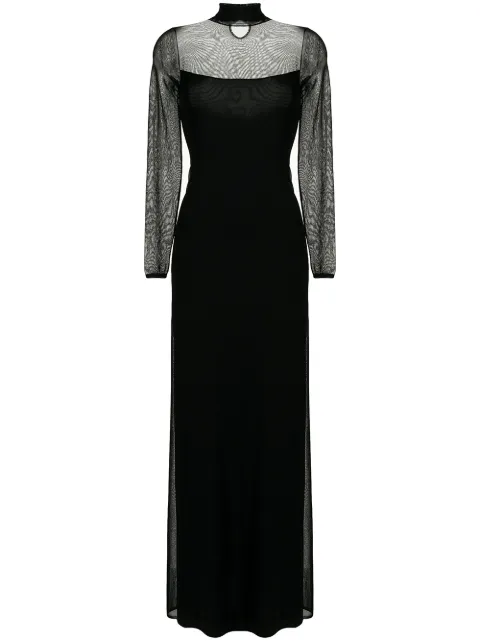 Ralph Lauren Collection sheer panels flared dress