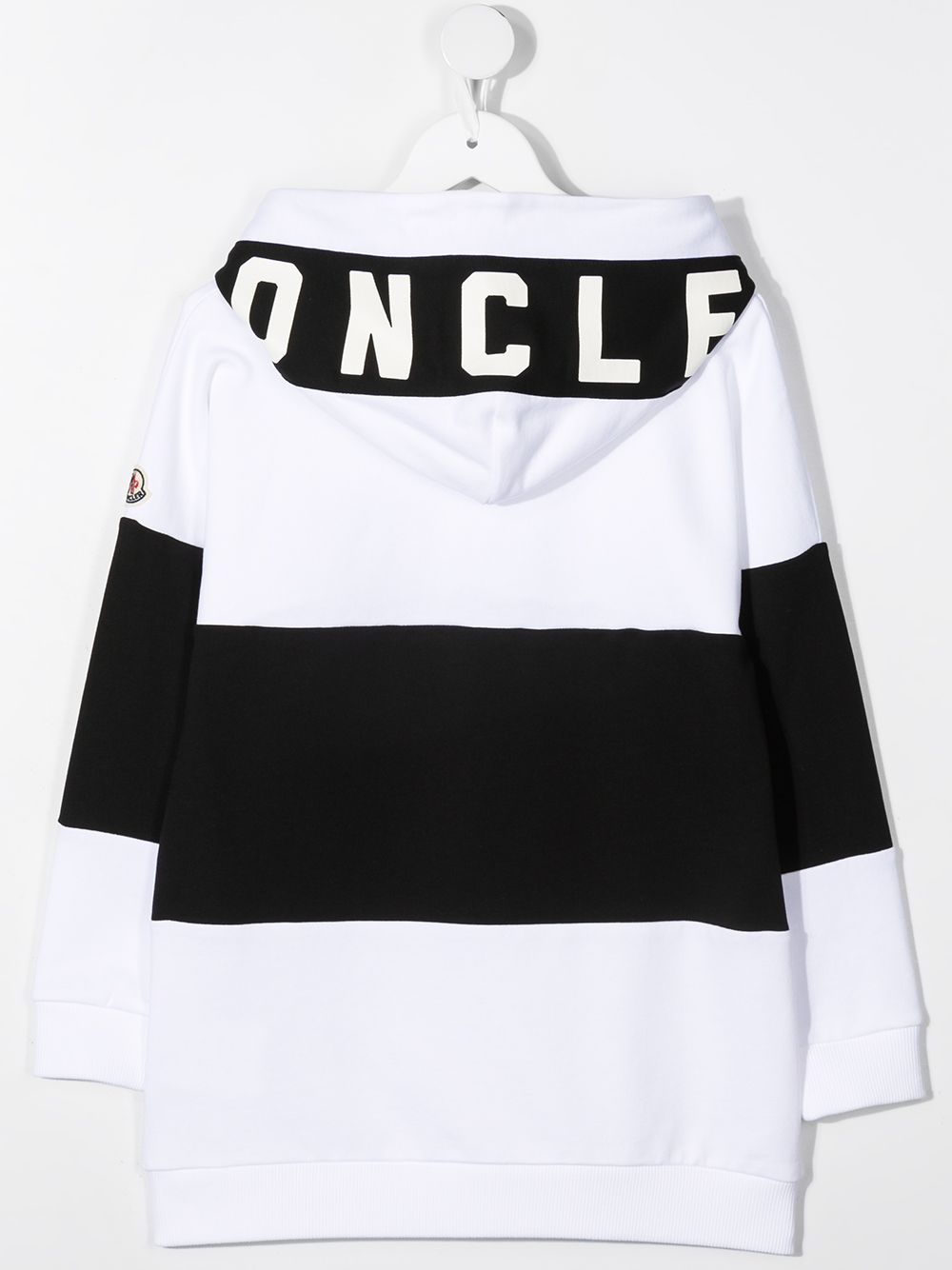 Shop Moncler Striped Cotton Hoodie In White