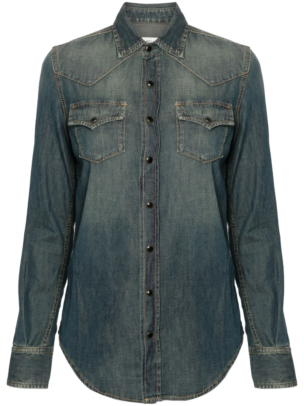 Saint Laurent camisa de mezclilla con botones de presión | azul | Image 1