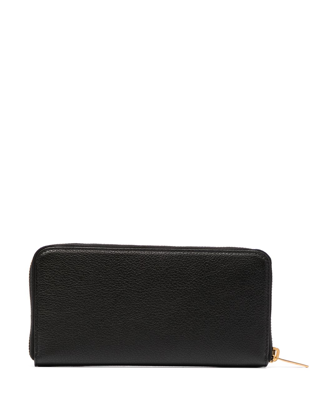 Shop Saint Laurent Pebbled Leather Wallet In Black