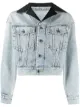 Image 1 of Alexander Wang peak-lapels cropped denim jacket