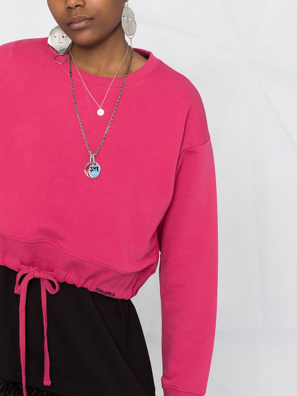 фото Red valentino cropped drawstring hem sweatshirt