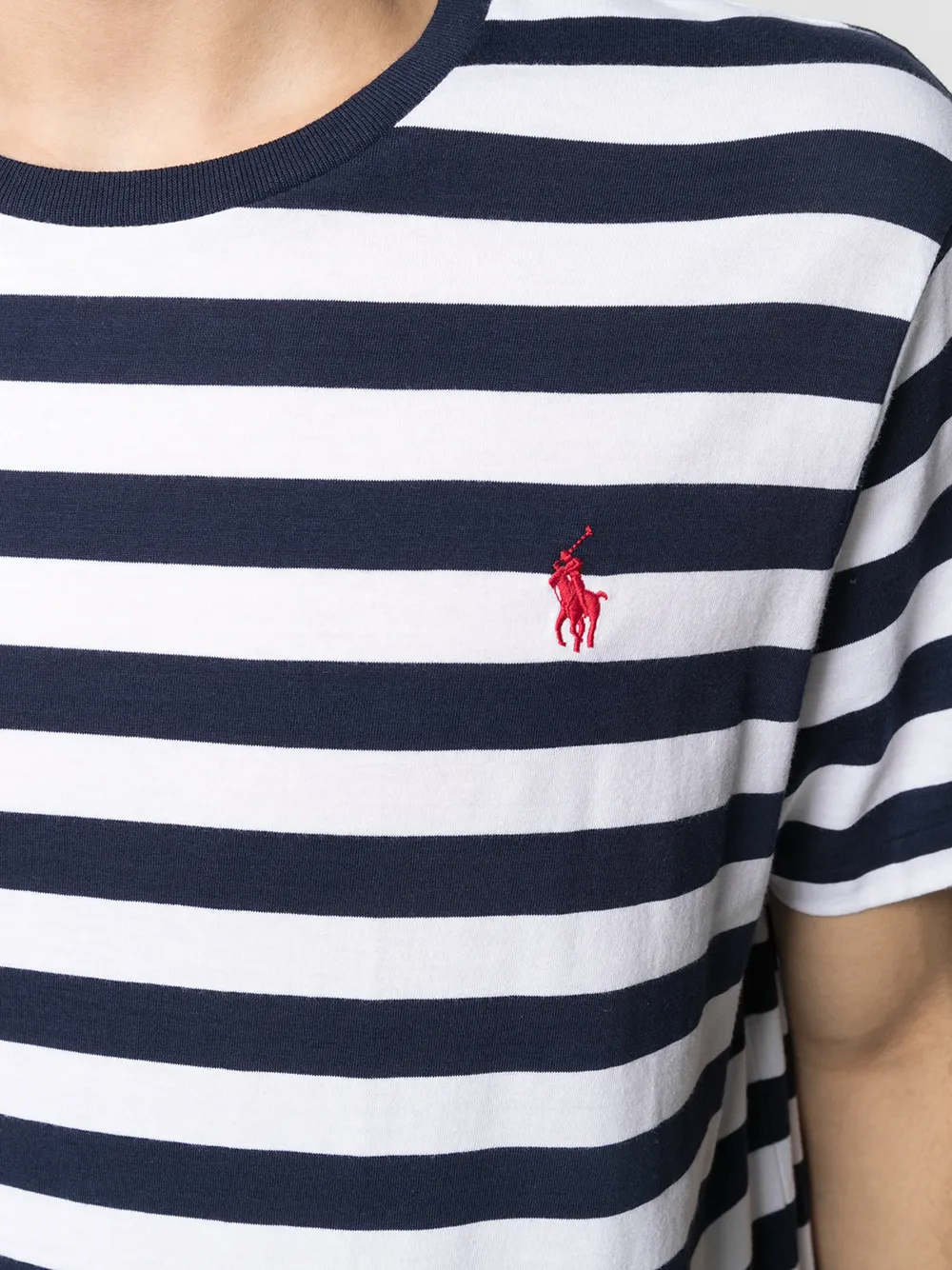 фото Polo ralph lauren футболка в полоску с вышитым логотипом