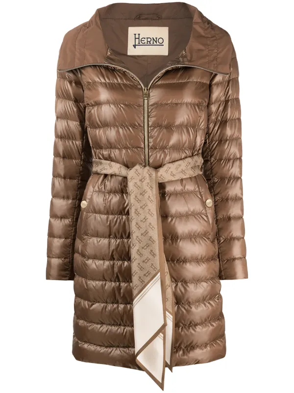 belted duvet coat