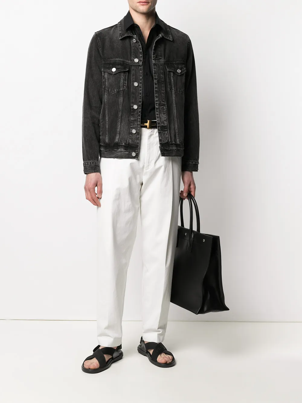  Dolce & Gabbana Hemd Mit Nadelstreifen   Schwarz 