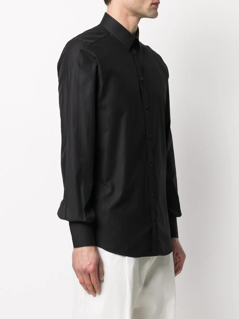  Dolce & Gabbana Hemd Mit Nadelstreifen   Schwarz 