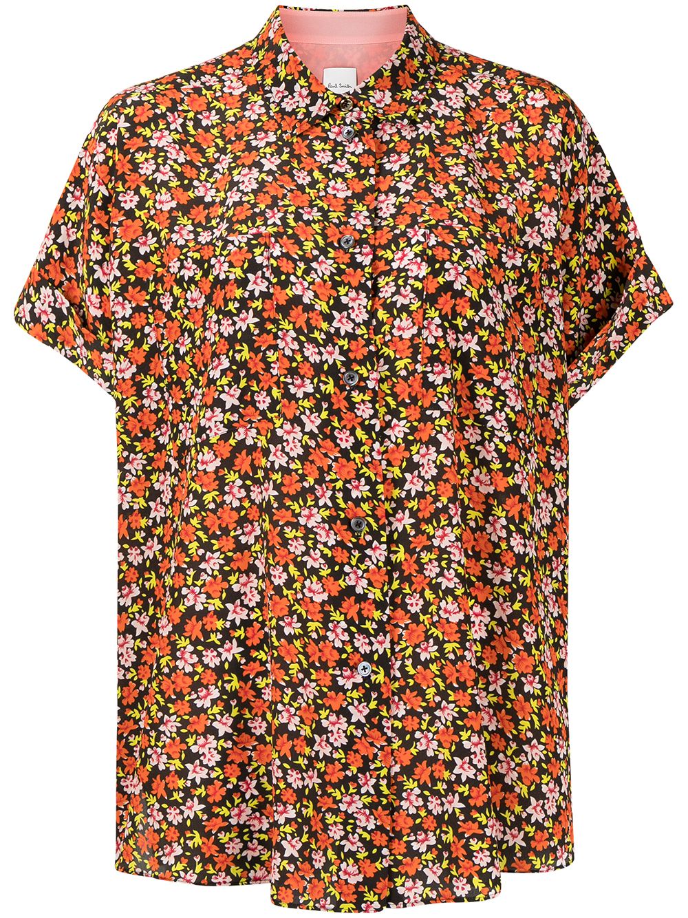 

Paul Smith blusa de seda manga corta - Rojo