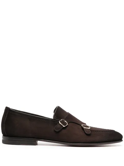 Santoni double-buckle monk shoes