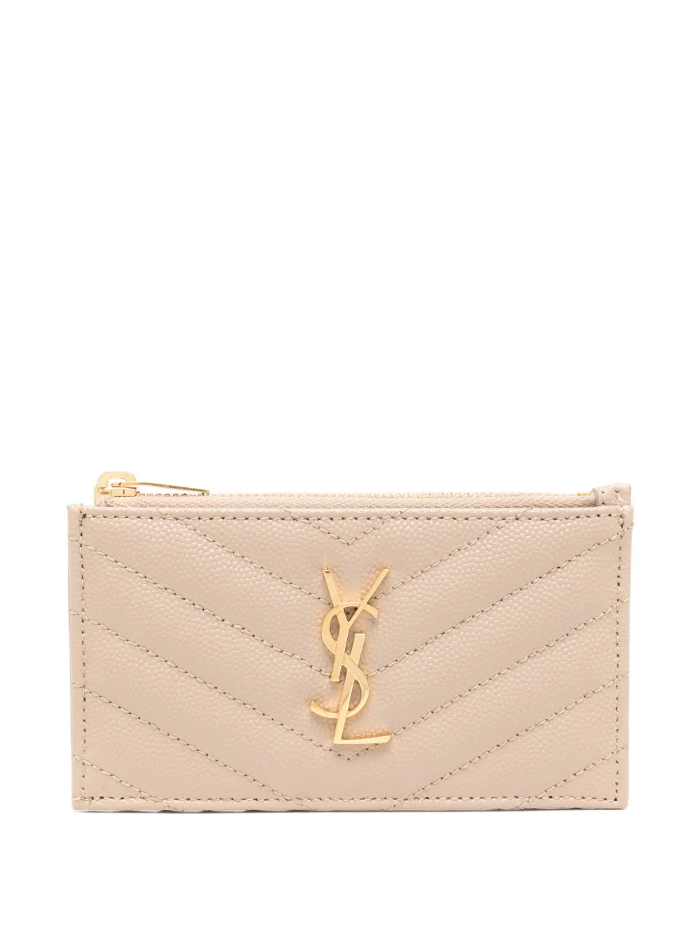 Saint Laurent Gestepptes Kartenetui - Nude