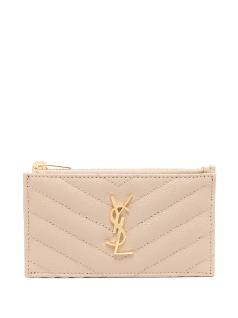 Saint Laurent tarjetero capitonado texturizado