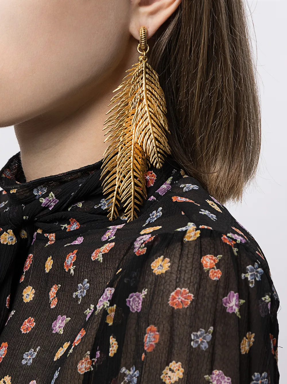 Saint Laurent palm leaf clip-on earrings | Image 2