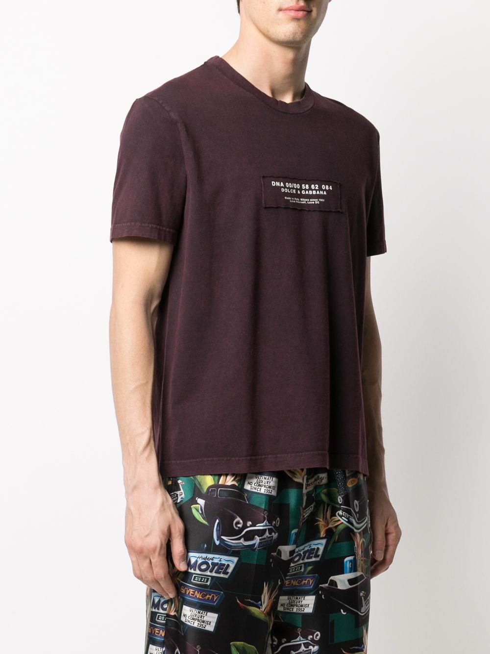 Shop Dolce & Gabbana Logo Patch Short-sleeve T-shirt In Purple