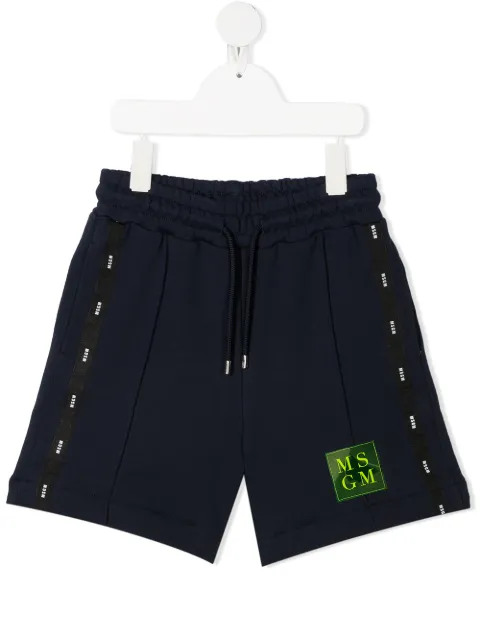 MSGM Kids logo-tape shorts