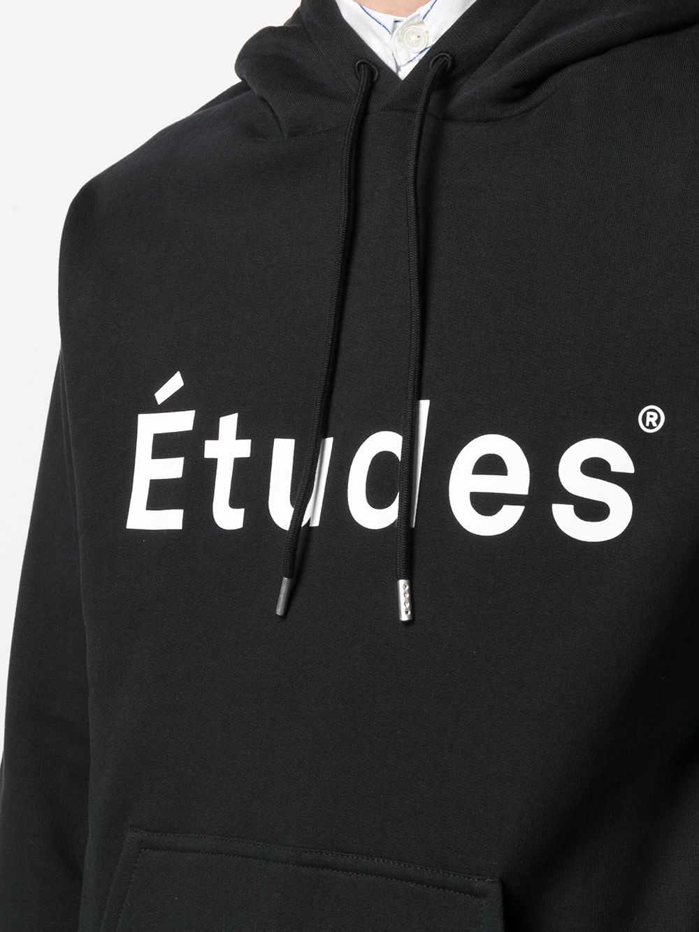 Shop Etudes Studio Klein Logo-print Organic Cotton Hoodie In Black