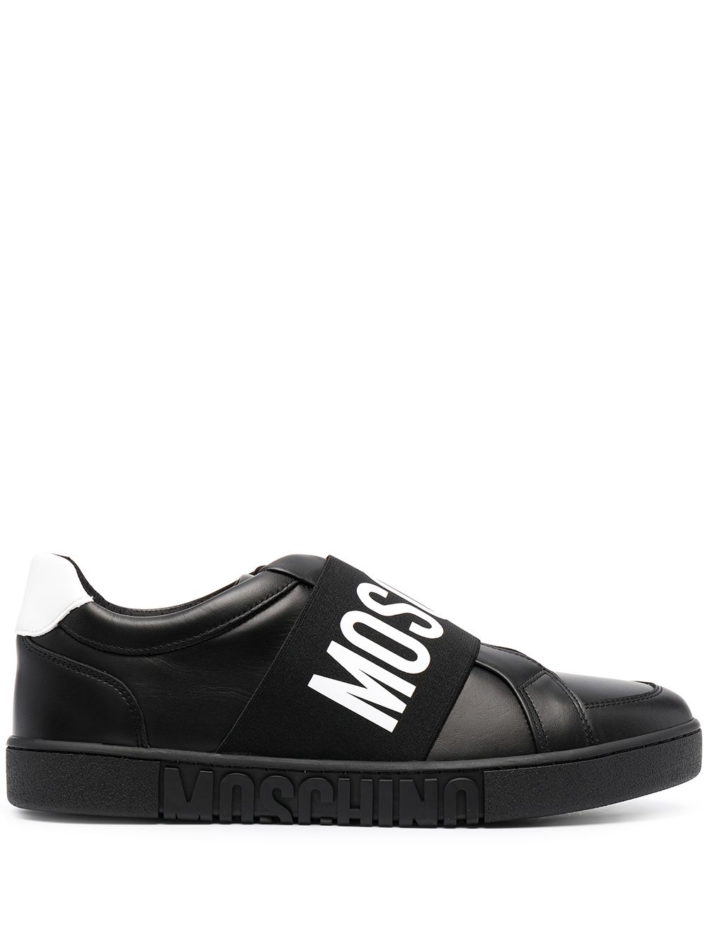 

Moschino tenis con parche del logo - Negro