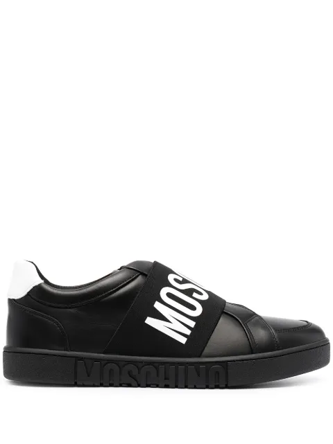 Moschino кеды с нашивкой-логотипом