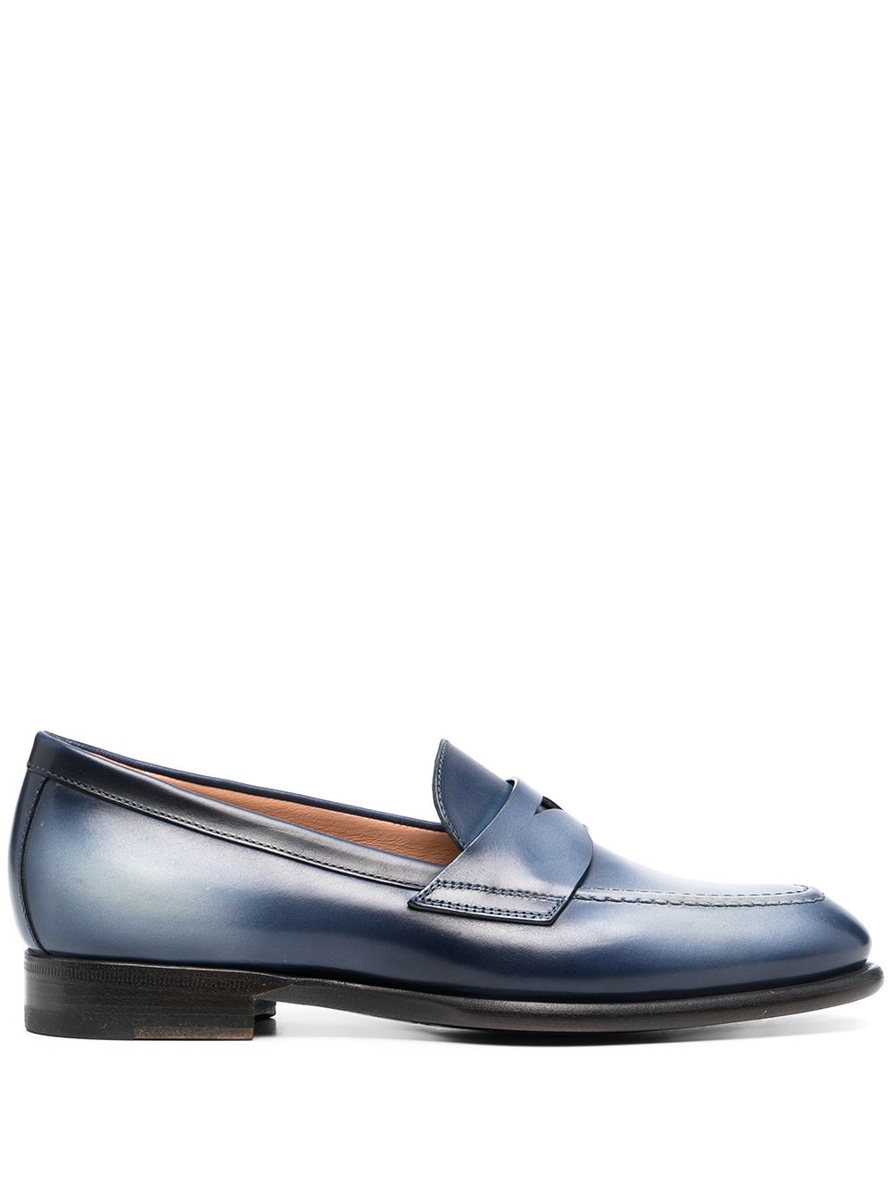 Santoni almond-toe Leather Loafers - Farfetch