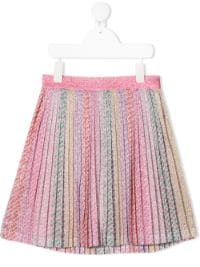＜Farfetch＞ ★30%OFF！The Marc Jacobs Kids メタリック プリーツスカート - ピンク画像